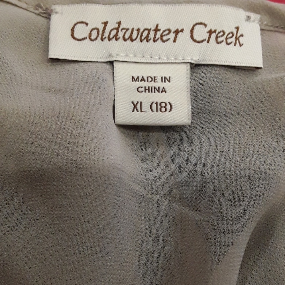 Coldwater Creek silk top blouse sleeves women size XL (18) - Picture 4 of 6